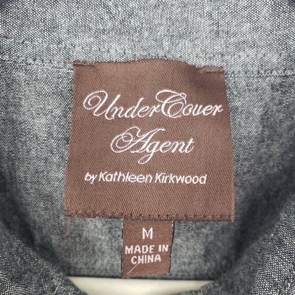 3/$25 Under Cover Agent Kathleen Kirkwood Collared Shirt Top M Under Layer Gray - Picture 3 of 8